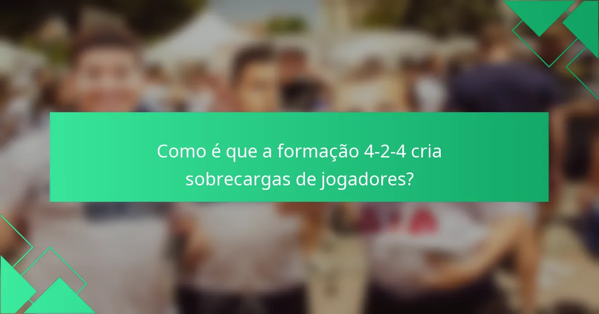 Como é que a formação 4-2-4 cria sobrecargas de jogadores?